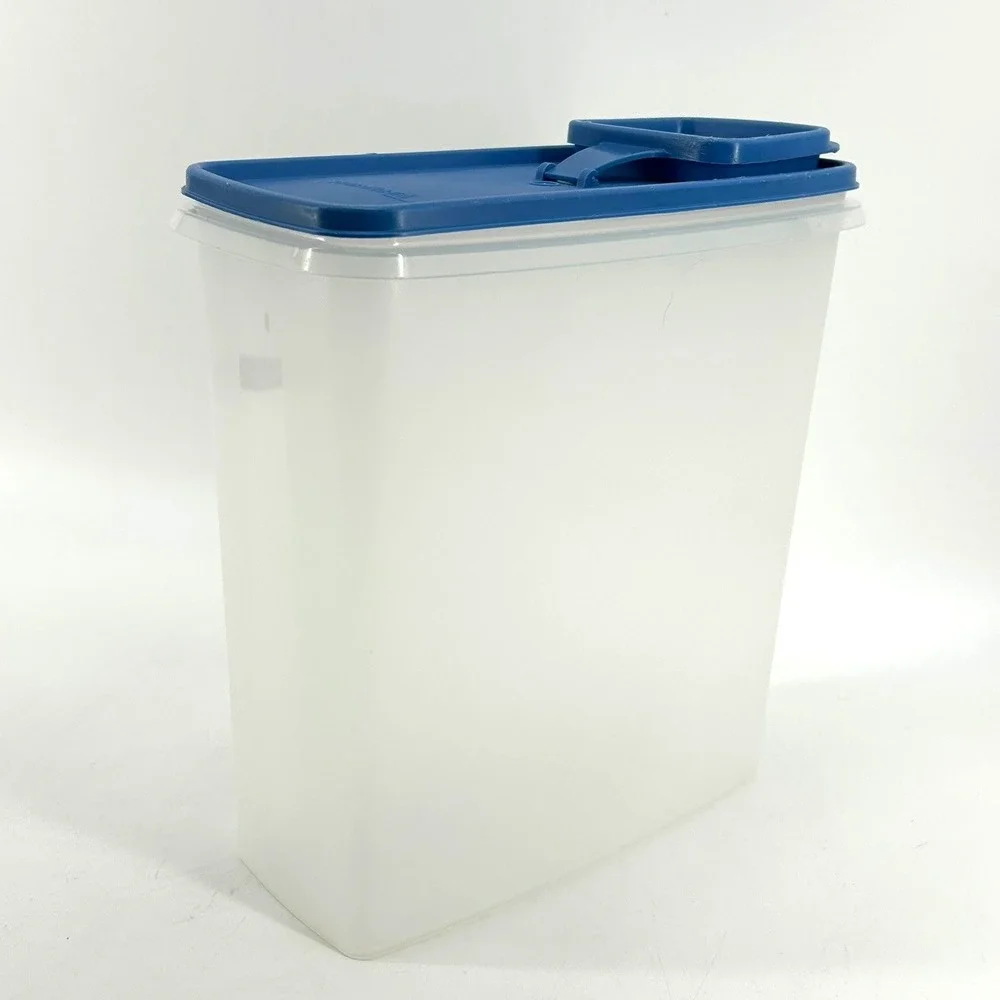 Tupperware Modular Mates Cereal Pantry Storer Blue Lid Clear Container 1614-7